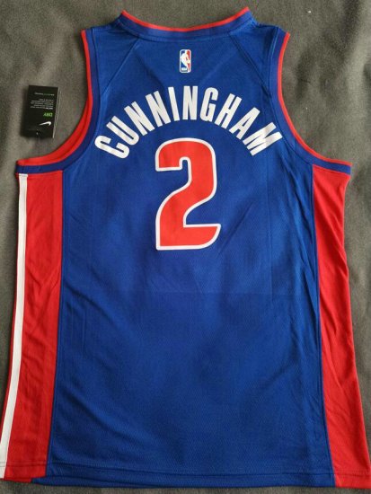 Maillot de Basket #2 Cunningham Detroit Pistons Bleu